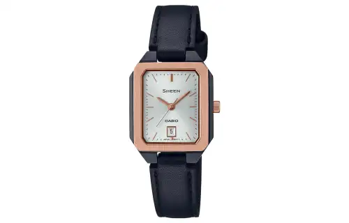CASIO SHE4555 Galaxy Star Box ['50', 149262]m Waterproof Quartz Movement Genuine Leather Strap Watch