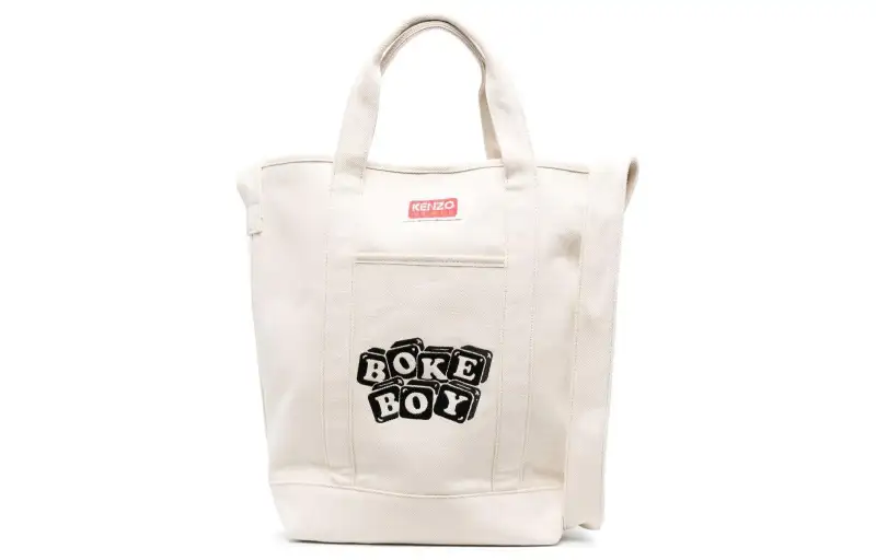 KENZO Logo Patch Hook Fastened Top Handle Bag