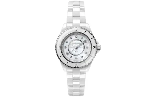 CHANEL J12 Wrist Watches Quartz Movement Ceramic Stainless Steel Strap 33mm Mother of Pearl Color Watch Dial Women's