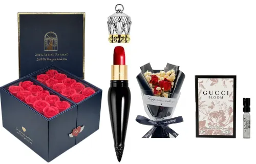 CL Platinum Queen's Scepter Radish Diced Lipstick Gift Box Matte Matte Easy to Color Natural and Long-lasting 3.8+ Bouquet + Perfume Experience Pack