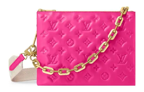 LOUIS VUITTON Coussin Lambskin Crossbody Bag, Shoulder Bag Women's Miami Rose Pink Red