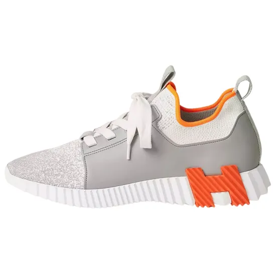 HERMES Depart Casual Shoes Men Low-Top White Gray