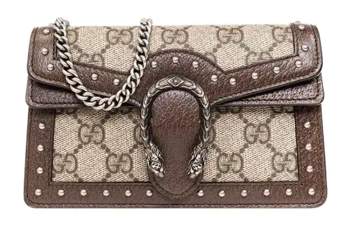 GUCCI Dionysus Canvas With Leather Shoulder Bag, Crossbody Bag Extra Mini Women's