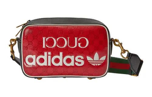 GUCCI Adidas Originals Collaboration Canvas With Leather Camera Bag, Crossbody Bag, Shoulder Bag Men's Red & Black