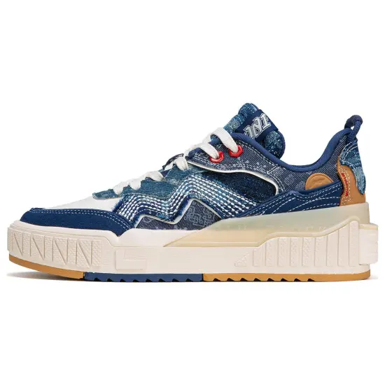 LiNing 001 UNBLOCK UNBLOCK Monomer Wear Resistant Slip Resistant Low Top Skateboard Shoes Blue White