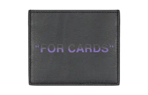 OFF WHITE Card Case Quote Black/Purple