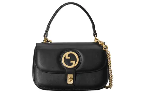 GUCCI Blondie Leather Shoulder Bag, Crossbody Bag, Handbag Small Women's Black
