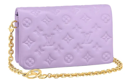 LOUIS VUITTON Coussin Flap Lambskin Crossbody Bag, Shoulder Bag Women's Parma Purple