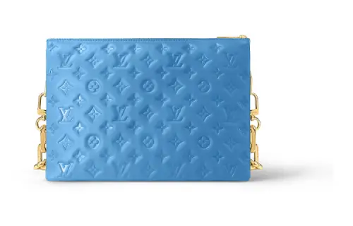 LOUIS VUITTON Coussin Sheepskin Crossbody Bag, Shoulder Bag Women's Blue