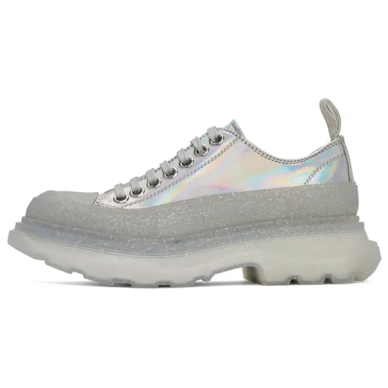 Alexander McQueen Tread Slick Iridescent Sparkle Translucent Sneaker 'Silver Grey' Women's