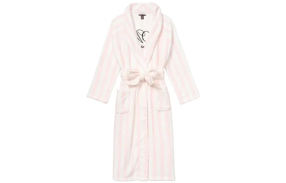 Victoria's Secret Sleep Robe Women's Pink White Stripes