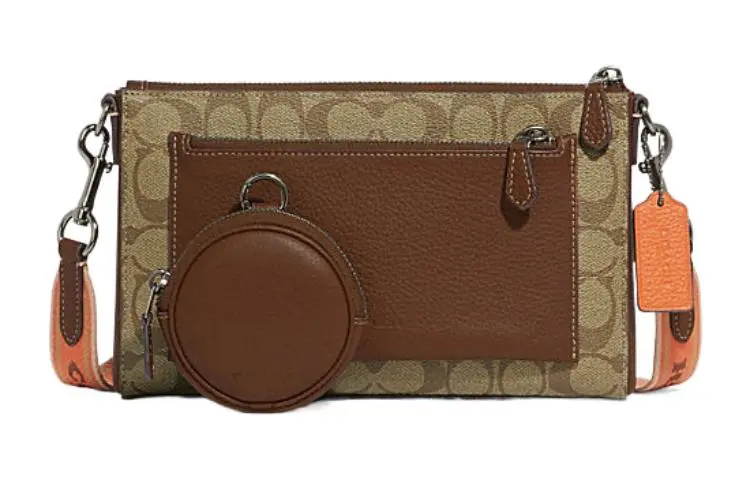 COACH Holden PVC With Cow Leather Shoulder Bag, Crossbody Bag Women's Tan