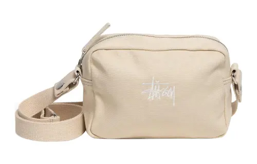Stussy Cotton Shoulder Bag, Crossbody Bag Regular Unisex Ecru