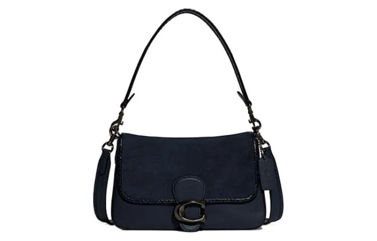 COACH Tabby Cow Leather With Snake Skin Portable Shoulder Bags Medium Women's Marine Blue