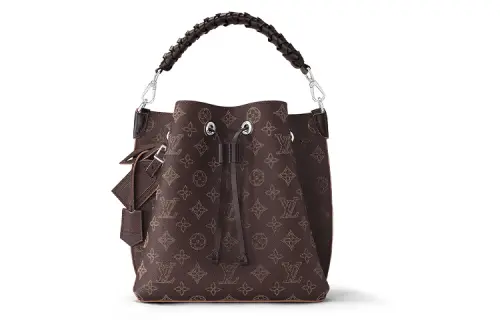 LOUIS VUITTON Mahina Perforated Calfskin Bucket Bag, Handbag, Shoulder Bag, Crossbody Bag Women's Chocolate Brown