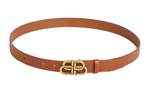 Balenciaga Cow Leather Belts Women's Brown Width 2.5cm