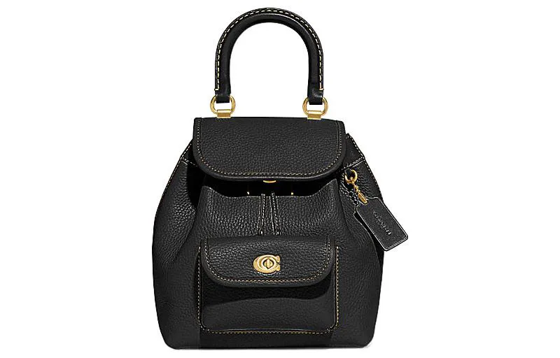 COACH Riya Cow Leather Backpack Medium Women's Black