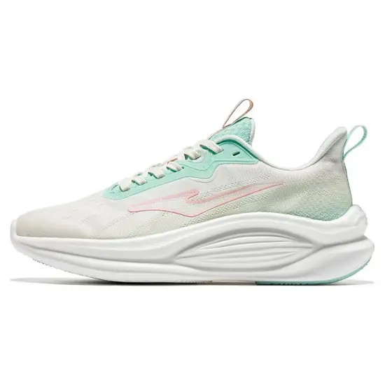 Erke Cushioning Anti Slip And Wear Resistant Low Top Running Shoes Women's White Green Pink