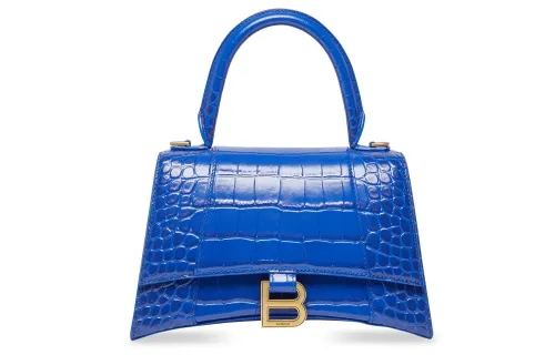 Balenciaga Hourglass Cow Leather Hourglass Bag, Controller Handbag, Crossbody Bag Small Women's Electric Blue