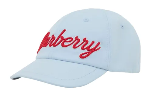 Burberry Cotton Baseball Caps Kids' Light Blue