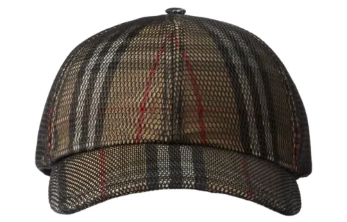 Burberry Mesh Overlay Check Baseball Cap