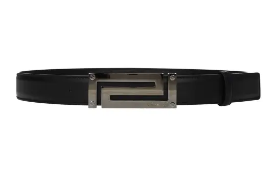 VERSACE Minimalist Style Leather Belts Men's Width 3cm