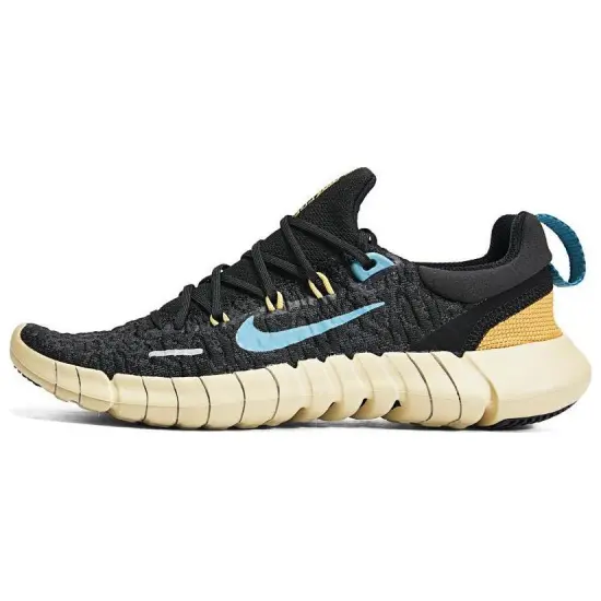 Nike Free Run 5.0 Next Nature Black Anthracite Wheat Gold Noise Aqua Women's