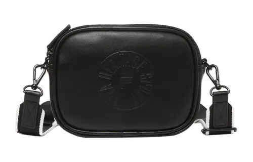 FILA Polyurethane Shoulder Bag, Crossbody Bag Regular Women's Black