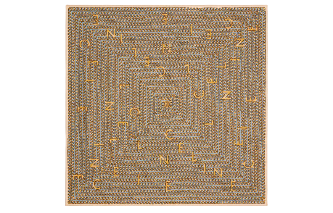 CELINE Silk Scarf Women's Brown
