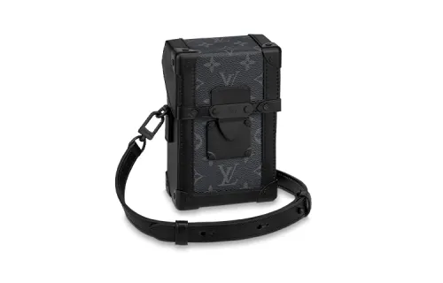 LOUIS VUITTON Trunk Vertical Cow Leather Canvas Shoulder Bag, Crossbody Bag, Wallet Regular Men's Black