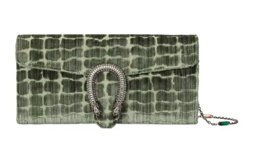 GUCCI Dionysus Velvet Jacquard Fabric Crossbody Bag, Shoulder Bag Women's Green