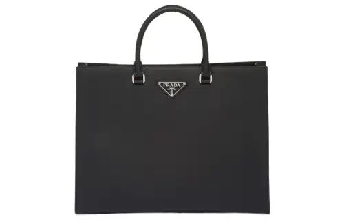 PRADA Saffiano Leather Handbag Men's Black