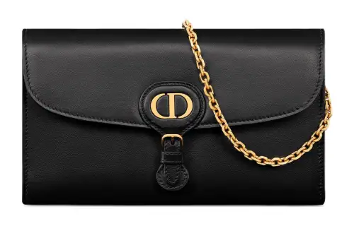 DIOR Bobby Cow Leather With Leather Handheld Shoulder Bag, Crossbody Bag Women's Black