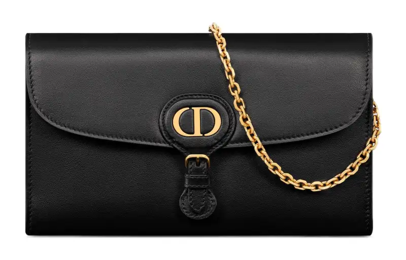 DIOR Bobby Cow Leather With Leather Handheld Shoulder Bag, Crossbody Bag Women's Black