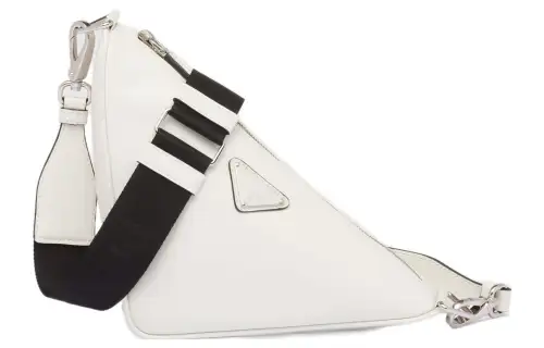 PRADA Leather Crossbody Bag, Shoulder Bag Men's White
