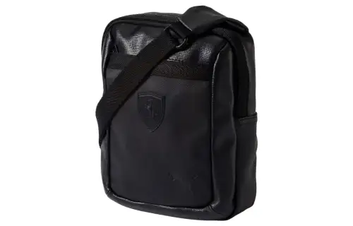 PUMA × Ferrari, Collaboration Artificial Leather Crossbody Bag, Shoulder Bag Regular Unisex Black
