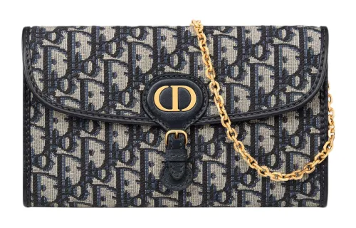 DIOR Bobby East West Fabric Card Holder Clutch, Shoulder Bag, Crossbody Bag Regular Women's Blue