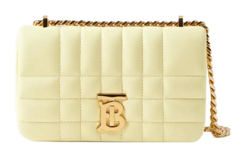 Burberry Lola Bag Sheepskin Lola Bag, Crossbody Bag, Shoulder Bag Women's Cold Lemon