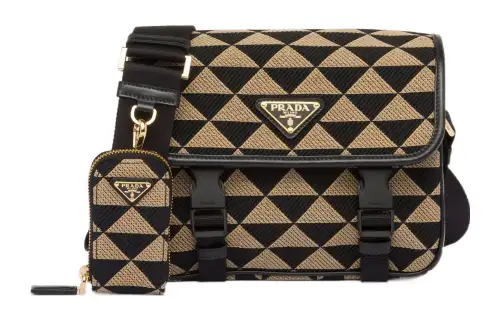 PRADA Fabric With Leather Crossbody Bag, Shoulder Bag Men's
