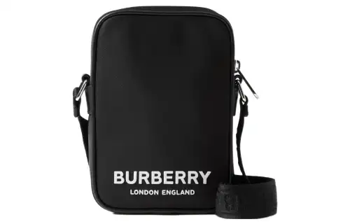Burberry Logo Print Vertical Paddy Bag Black