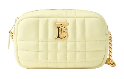 Burberry Lola Bag Quilted Leather Camera Bag, Shoulder Bag, Crossbody Bag Mini Women's Cold Lemon