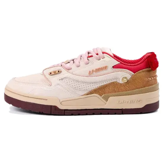 Disney x LiNing 001 BTC Pinocchio Collection Anti Slip Wear Resistant Low Top Skateboard Shoes Women's White Brown