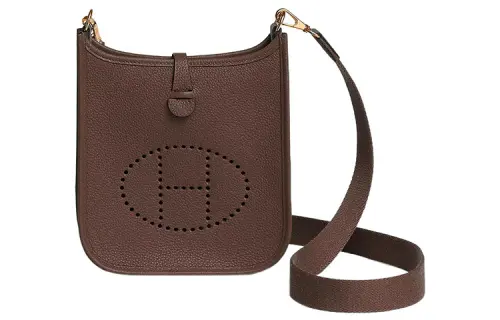 HERMES Evelyne Maurice Bullock Leather Crossbody Bag, Shoulder Bag 16 Women's 4H Cacao Cocoa