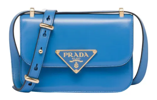 PRADA Leather Crossbody Bag, Shoulder Bag Women's Blue