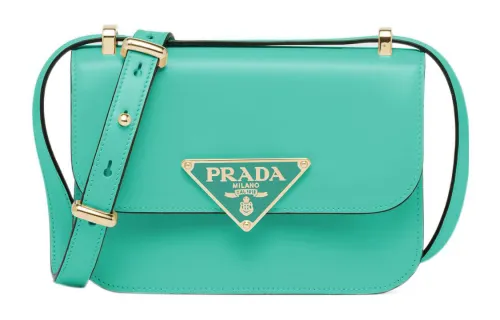 PRADA Leather Crossbody Bag, Shoulder Bag Women's Green
