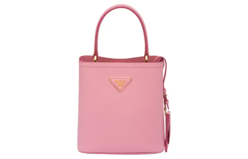 PRADA Panier Saffiano Leather Shoulder Bag, Crossbody Bag, Handbag Small Women's Pink