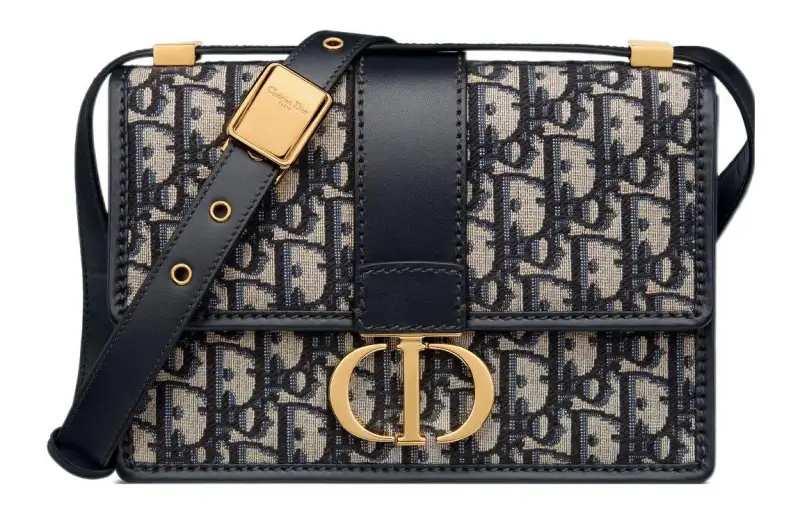 DIOR 30 Montaigne Leather Shoulder Bag Regular Women's Blue