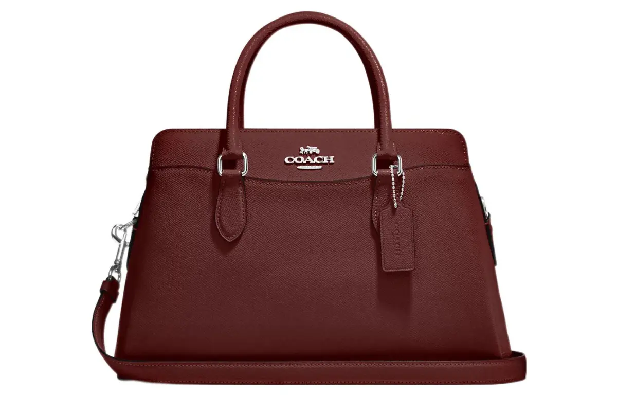 COACH Darcie Cross Grain Leather Handbag Regular Women's Red
