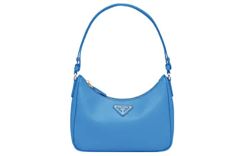 PRADA Re EditionSaffiano Leather Handbag, Shoulder Bag Women's Blue