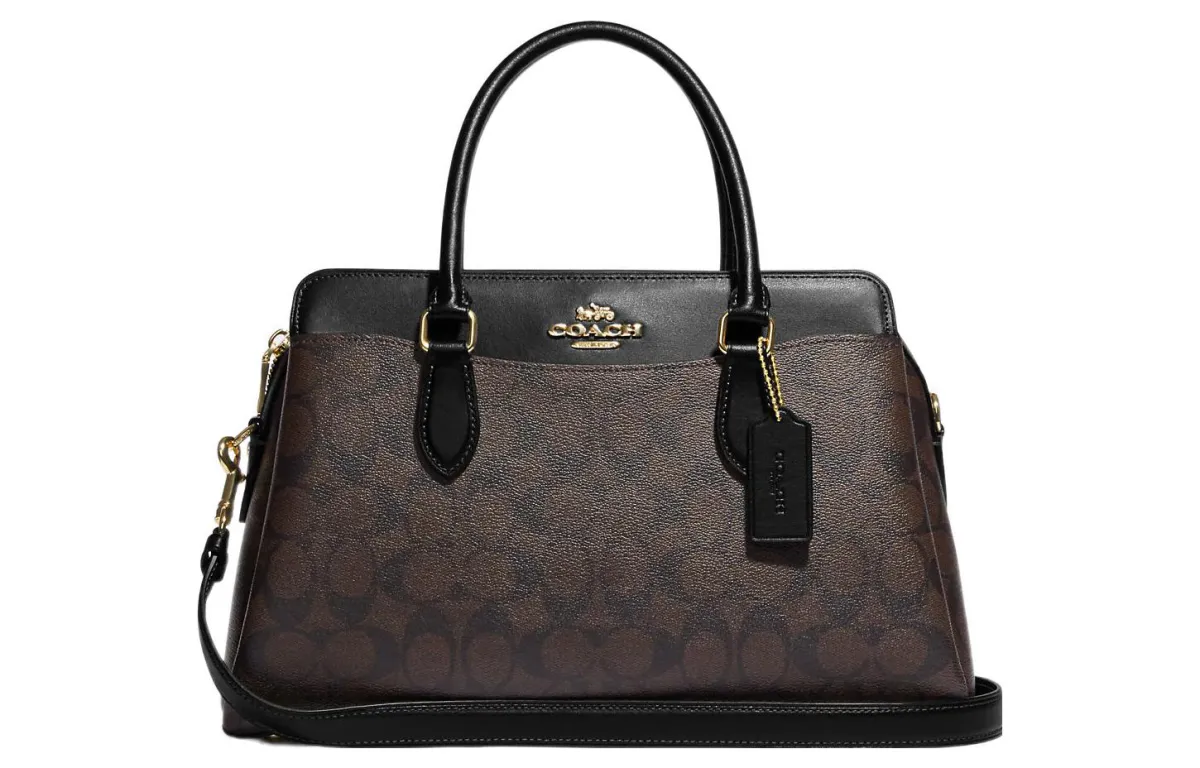 COACH Darcie Signature Coated Canvas Handbag Women's Black